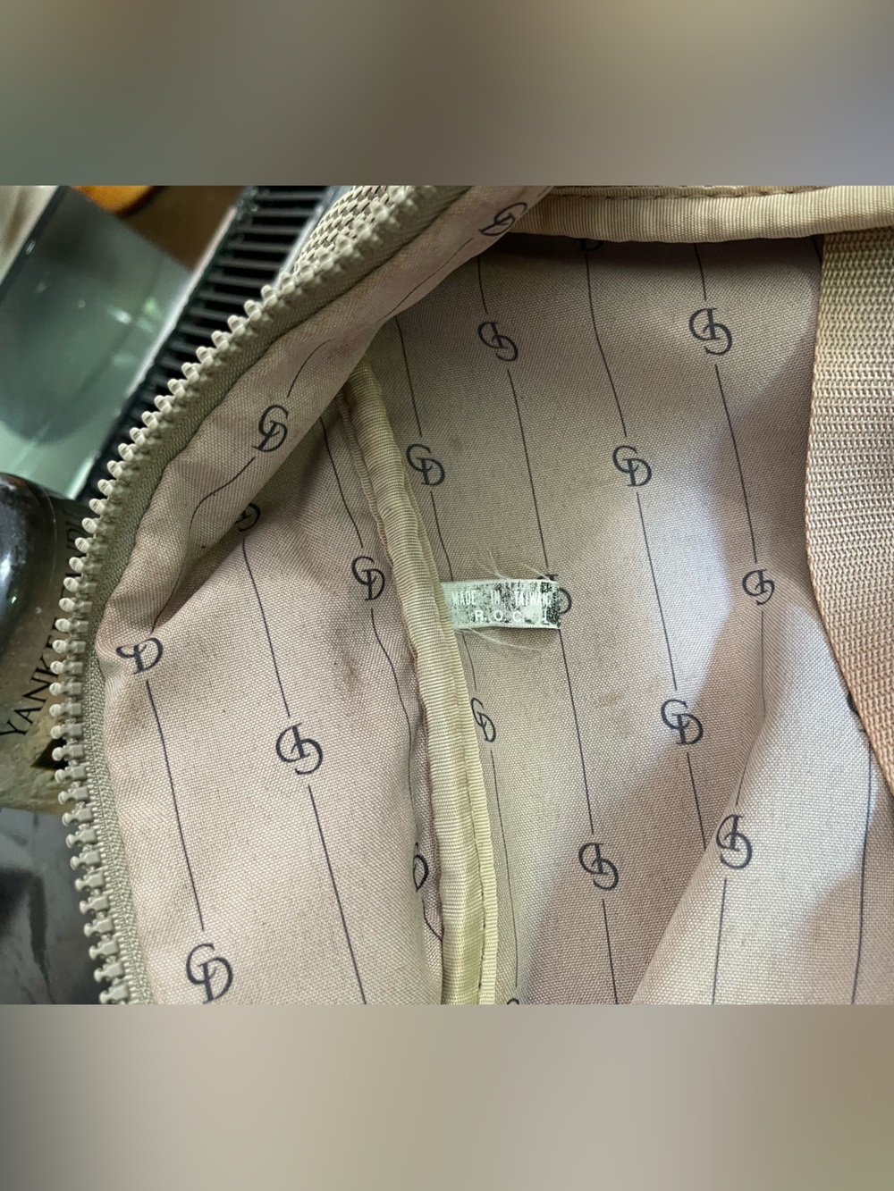 Vintage Christian Dior Garment Bag Suitcase Travel Bag Canvas Leather Carry On - Picture 11 of 14